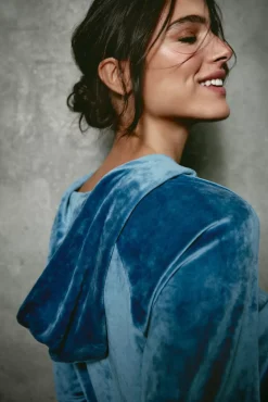 The Akala Studio Blue Velvet Hoodie New