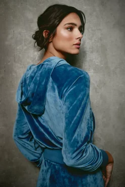 The Akala Studio Blue Velvet Hoodie New