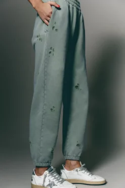 The Akala Studio Distressed Green Pants Best Sale